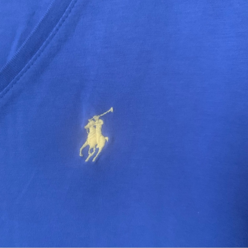 Ralph Lauren Women's Blue Short Sleeve, V-Neck (XL) Tee
